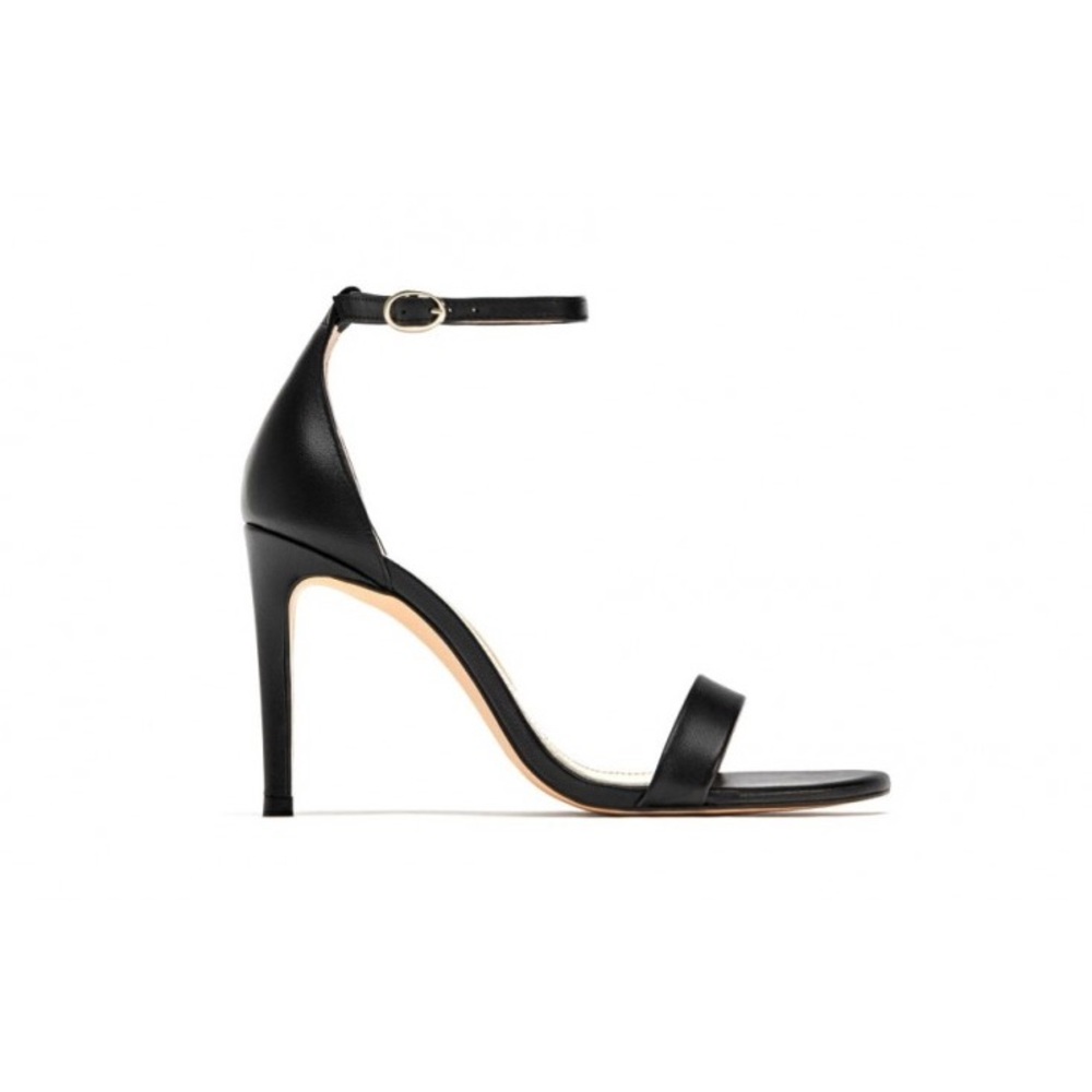 Zara Leather High Heeled Sandals Size 38